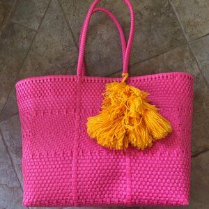 Large Woven Tote Bag - Made of Recycled Plastic